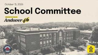 Embedded thumbnail for School Committee - 10.15.2026